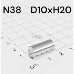 Ø D10 mm х H20 mm - Магнит Шайба-Пруток