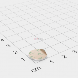Ø D12 mm х H1 mm (самоклейка) - Магнит Шайба